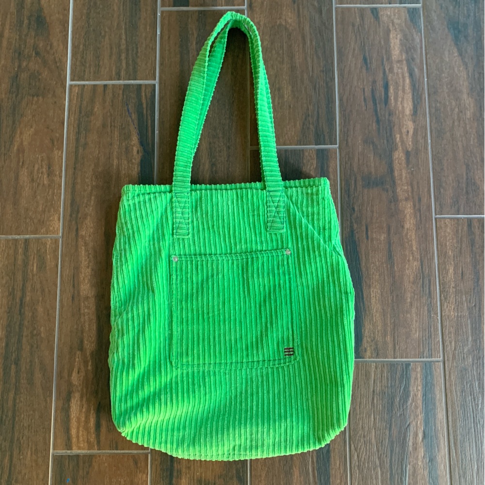 URBAN OUTFITTERS GREEN CORDUROY TOTE BAG